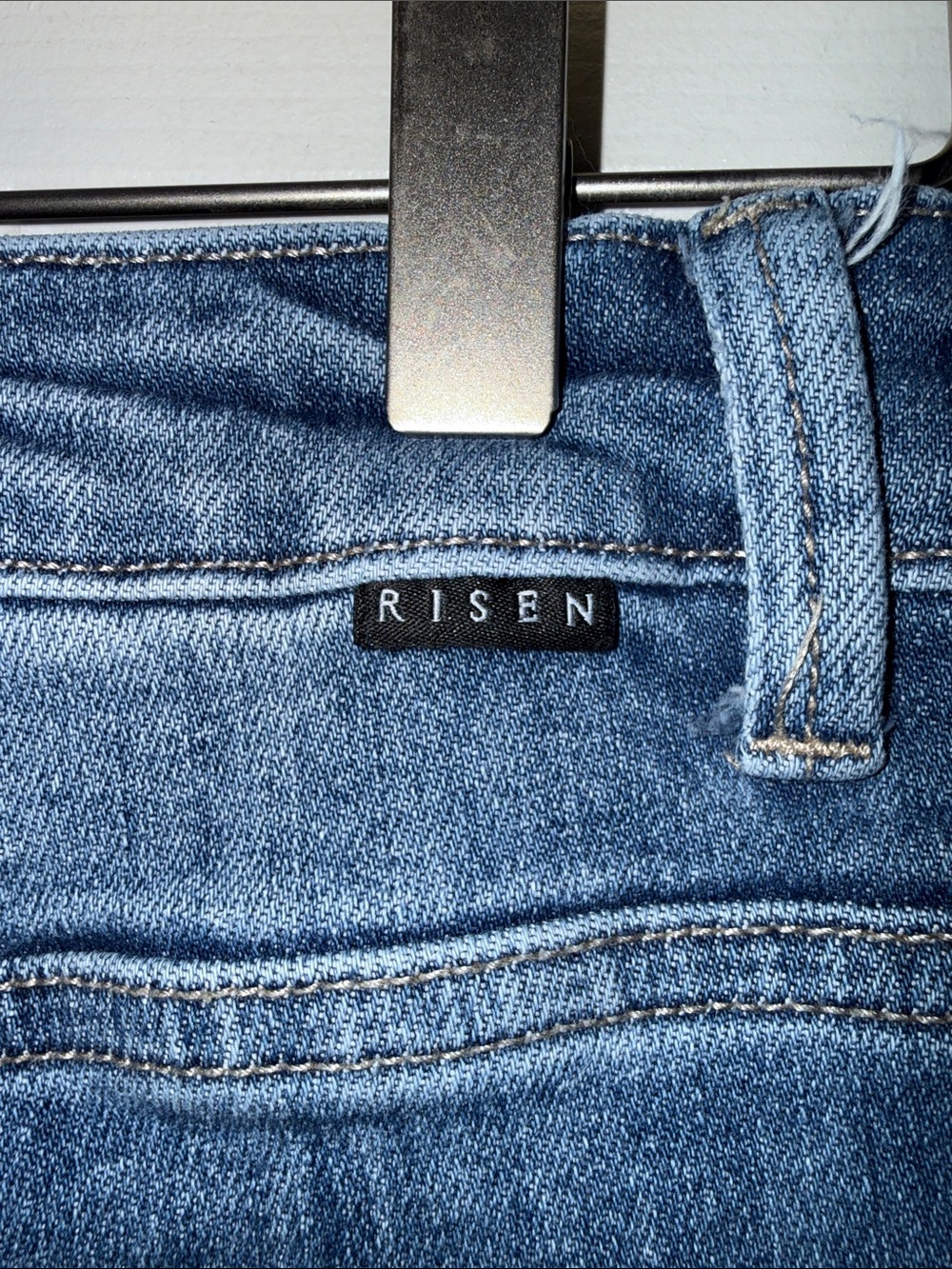 Frayed Hem High-Rise Wide-Leg Jeans - Blue - Picture 3 of 4
